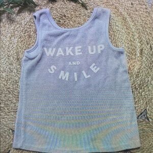 Kids Wake Up and Smile Tank Top - Gray